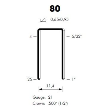 80/25 galvanizált kapocs