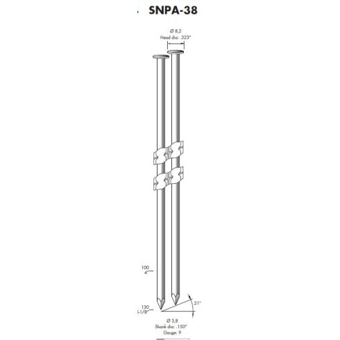 SNPA 38/120 sima/csavart/gyűrűs szeg