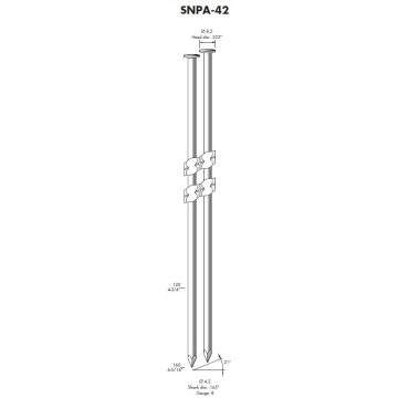 SNPA 42/160 sima/csavart/gyűrűs szeg