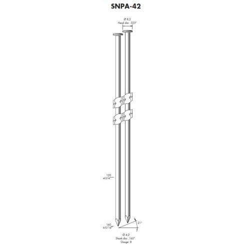 SNPA 42/160 sima/csavart/gyűrűs szeg