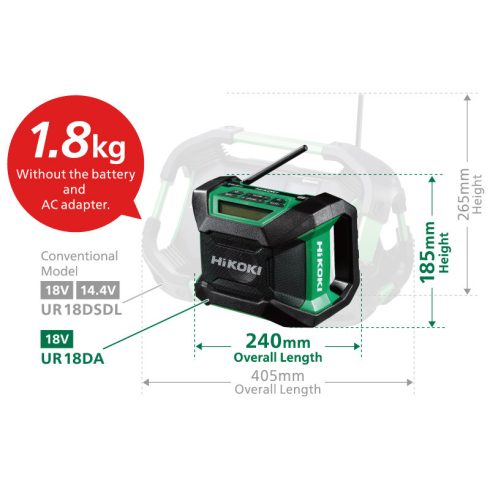 Hikoki UR18DA-W4Z akkus rádió